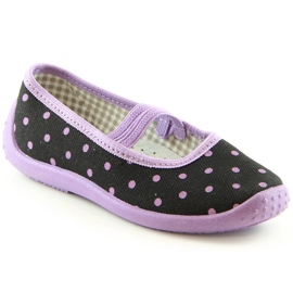 Chaussons ballerines filles pour la maternelle et l'école slip-on Nazo N006ABW noir 2