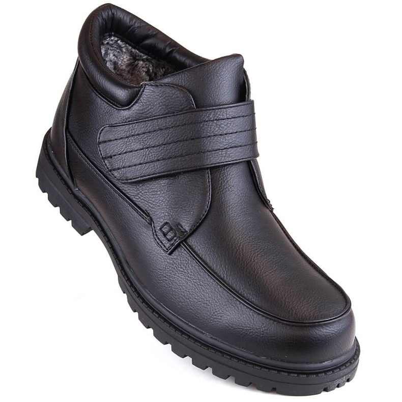 Atletico Bottes velcro isolées pour hommes, noires Man's Style WS-004 le noir 1 Atletico Bottes velcro isolées pour hommes, noires Man's Style WS-004 le noir 1