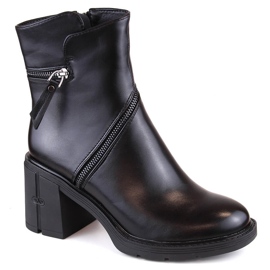 Bottines à talons hauts et fermeture éclair pour femme, noires Filippo DBT4849 1