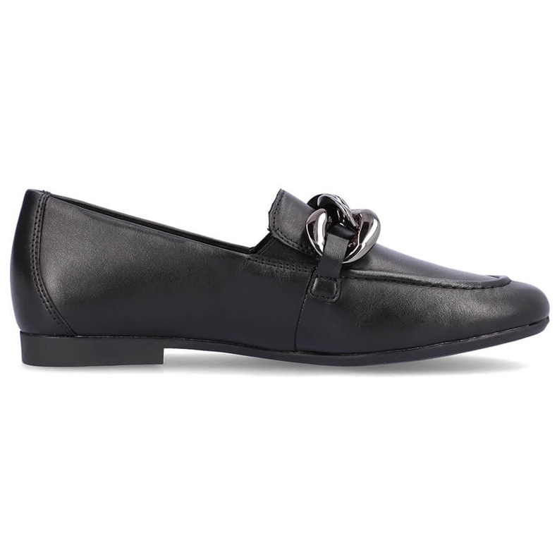 Chaussures pour femmes confortables en cuir avec chaîne, noir Remonte D0K00-00 1
