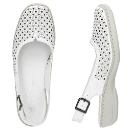 Sandales confortables en cuir entièrement ajourées pour femmes, blanc Rieker 41350-80 blanche 17