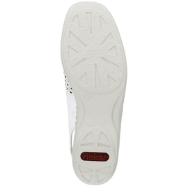 Sandales confortables en cuir entièrement ajourées pour femmes, blanc Rieker 41350-80 blanche 2