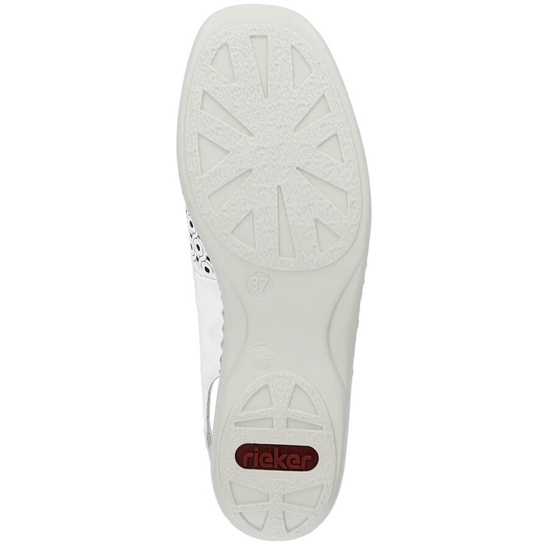Sandales confortables en cuir entièrement ajourées pour femmes, blanc Rieker 41350-80 2