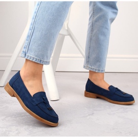 Chaussures à talons bas femme en daim Vinceza bleu 2