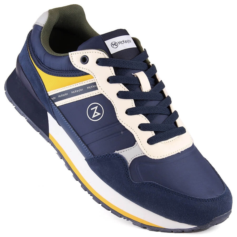 Chaussures de sport en cuir pour hommes bleu marine McKeylor 74111 1