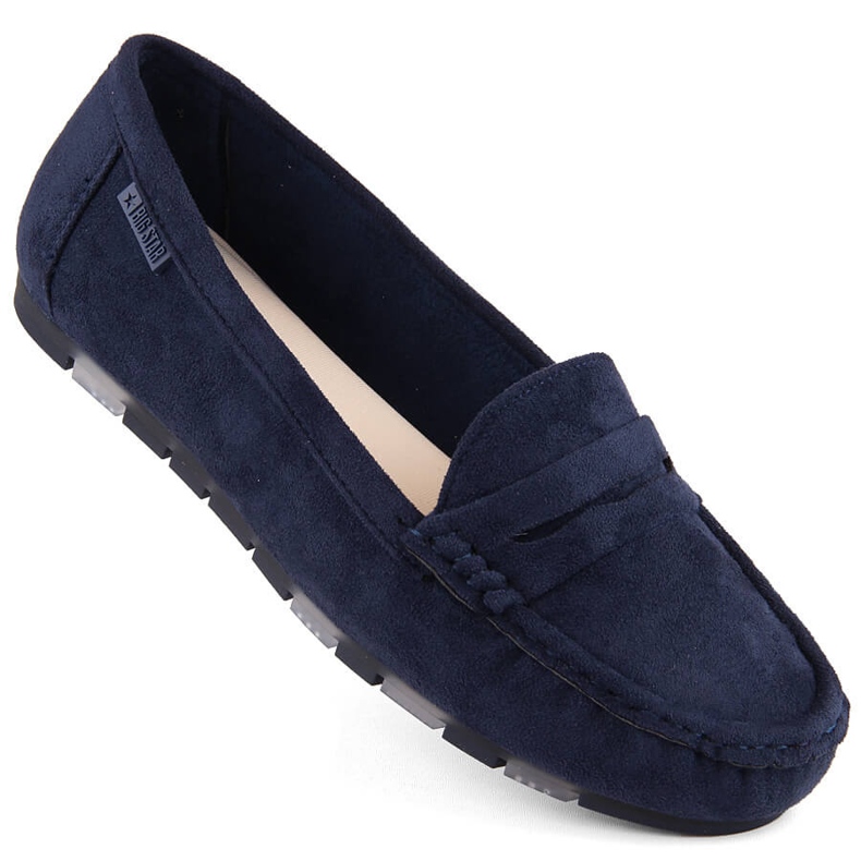 Mocassins confortables en daim pour femmes, bleu marine Big Star NN274931 1