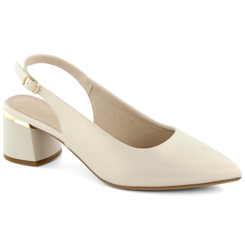 Sandales élégantes à bout rond et perles pour femmes Sergio Leone SK175 beige 1