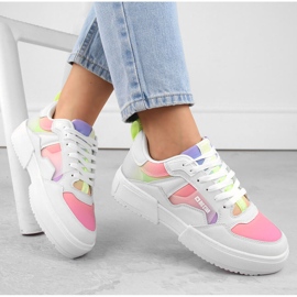 Chaussures de sport plateforme multicolores femme Big Star NN274359 blanche 2