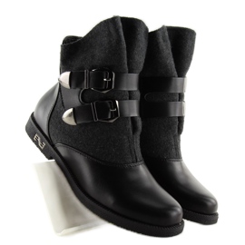 Boots dessus feutre noir X659-1 noir le noir 1
