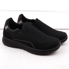 Chaussures de sport à enfiler pour hommes, noires News 2160 le noir 1