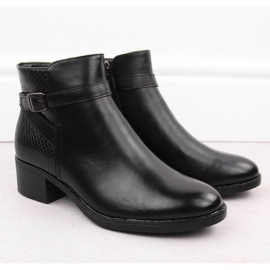 Bottes isolées à talons hauts pour femmes, noires Potocki 12280 2