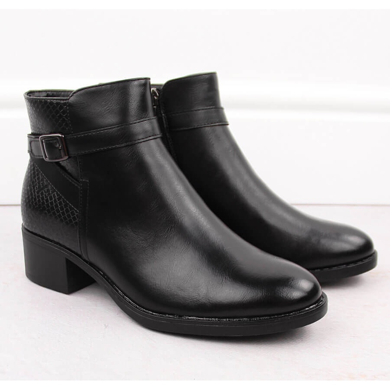 Bottes isolées à talons hauts pour femmes, noires Potocki 12280 le noir 2
