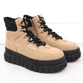 Bottines beiges pour femmes à plateforme épaisse News 7928 2