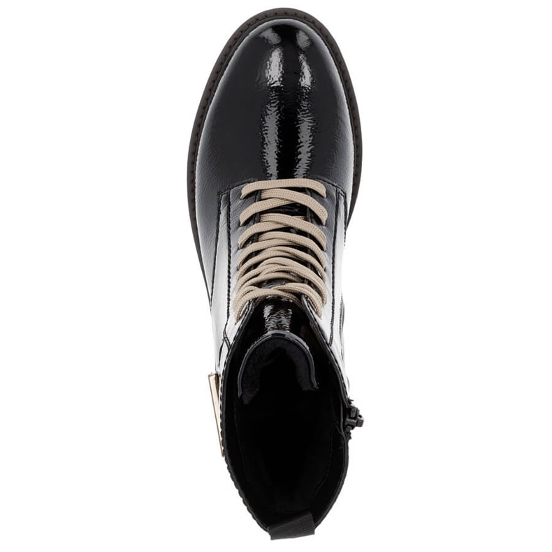 Bottines femme en cuir verni noir Remonte D8663-00 le noir 1
