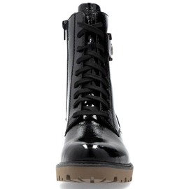 Bottines femme en cuir verni noir Remonte D8663-00 le noir 2