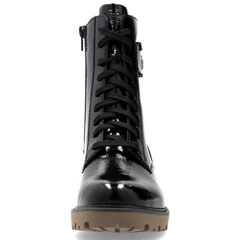 Bottines femme en cuir verni noir Remonte D8663-00 2