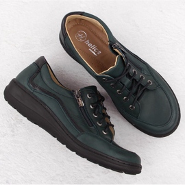 Chaussures confortables en cuir vert pour femmes Helios 411 3