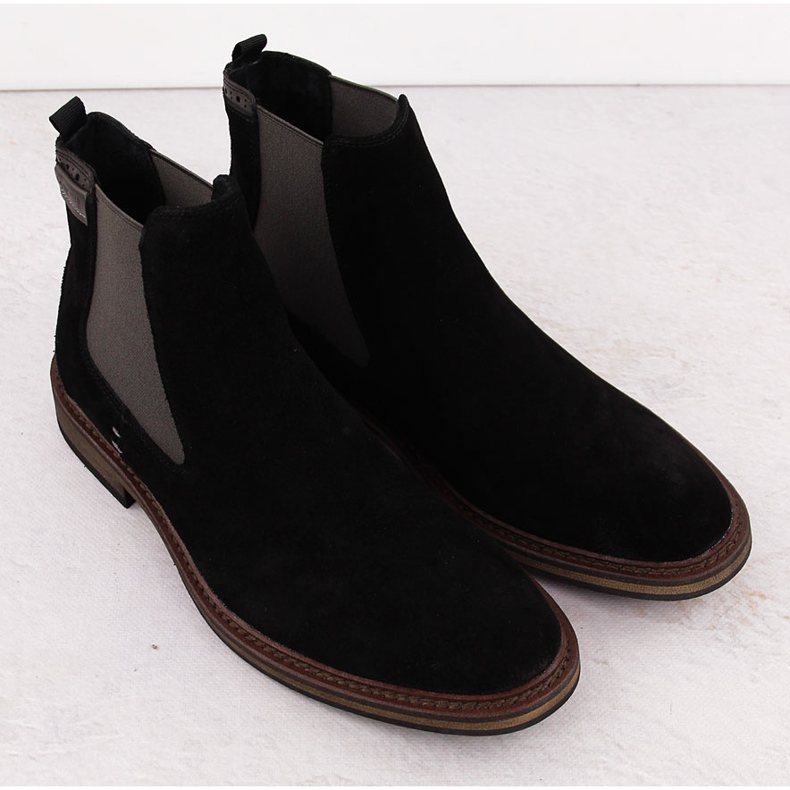Bottines Chelsea homme en cuir noir Big Star OO174154 le noir 2