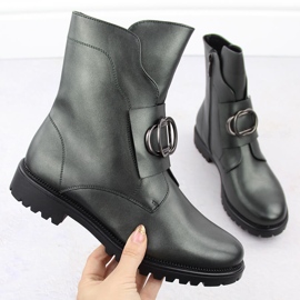Bottes isolées pour femmes avec décoration, vert Potocki 12441 1