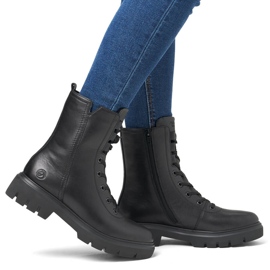 Bottes de travail isolées en cuir pour femme, noir Remonte D1W76-00 le noir 4