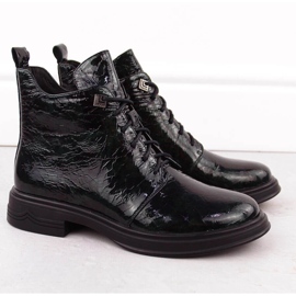 Bottines femme en cuir verni vert D&amp;A S.Barski Premium Collection LZ42-042 3