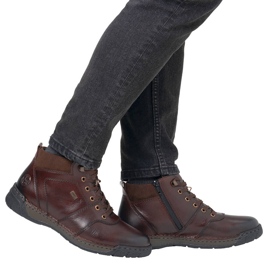 Bottines imperméables en cuir, chaussures isolées pour hommes, marron Rieker B0308-25 brun 1 Bottines imperméables en cuir, chaussures isolées pour hommes, marron Rieker B0308-25 brun 1