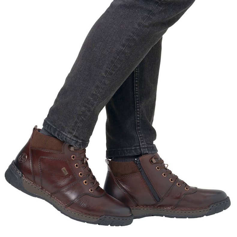 Bottines imperméables en cuir, chaussures isolées pour hommes, marron Rieker B0308-25 brun 1 Bottines imperméables en cuir, chaussures isolées pour hommes, marron Rieker B0308-25 brun 1