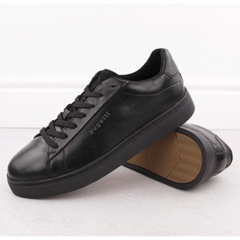 Baskets décontractées en cuir noir pour hommes Bugatti OO153122 le noir 3