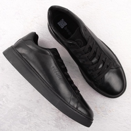 Baskets décontractées en cuir noir pour hommes Bugatti OO153122 le noir 4