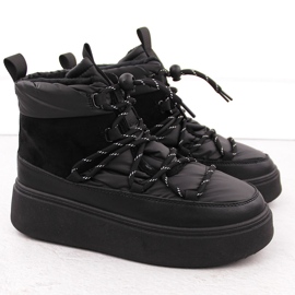 Bottes de neige pour femmes sur la plateforme, noires Potocki 72302 le noir 2