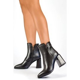 Bottines isolées à bout pointu pour femme, noir GD-FL2084B 2