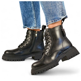Bottes de travail isolées en cuir pour femme, noir GD-TL57B le noir 1