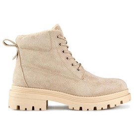 Bottines isolées en daim pour femme, beige A5201-39BE 4