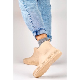 Bottines Wellington femme beige mat YJ-7-2BE 2