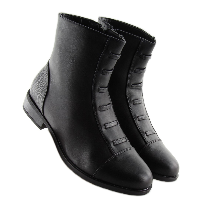Bottes femme isolées noires F7091-1BLACK le noir 2