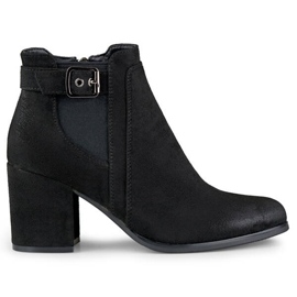 Bottines en daim pour femmes, noires, 260041B-SU le noir 3