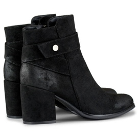 Bottines en daim pour femmes, noires, 260041B-SU le noir 5
