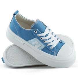 Baskets en jean bleu à semelle épaisse LY100BL 3