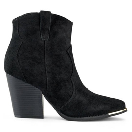 Santiags pour femme en daim à talon haut, noir A5618B le noir 6