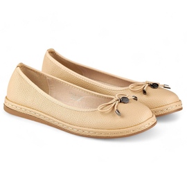 Ballerines femme confortables beiges à nœud GD-XR392A-BE 4