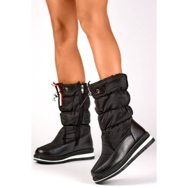 Bottes de neige hautes femme avec revers, noir 8302B le noir 2