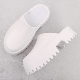 Tongs Big Star NN274015 blanches pour femmes à semelle massive 2