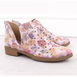 Bottes de travail ouvertes pour femmes insérées dans des fleurs blanches M. Daszyński SA62-102 5