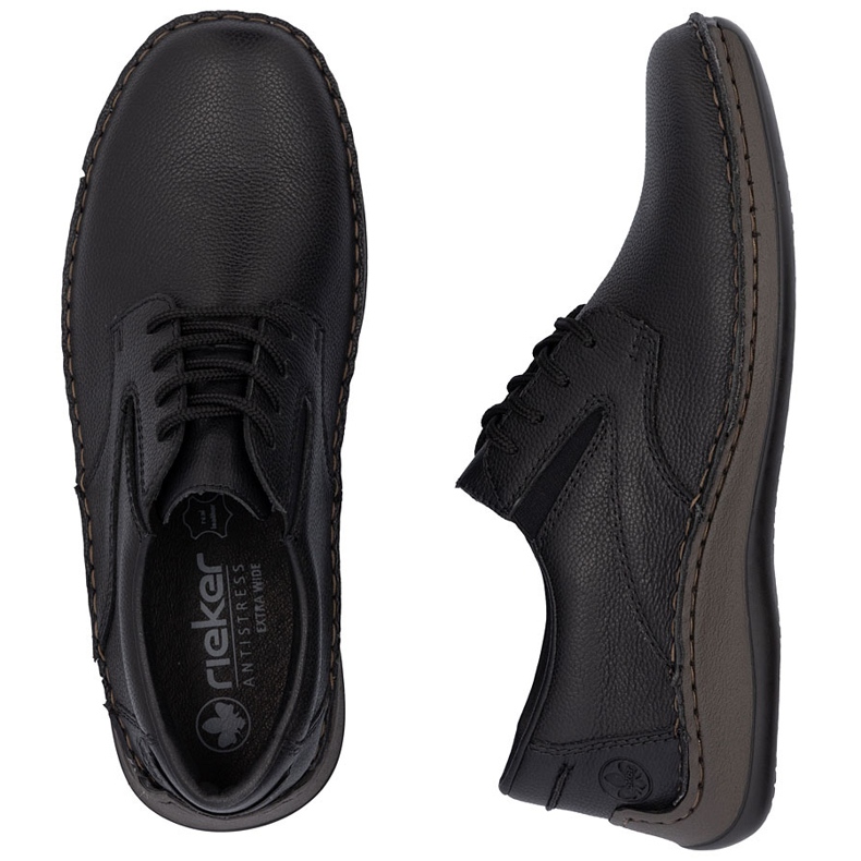 Chaussures en cuir des hommes Comfort Rieker 05211-00 noir 2