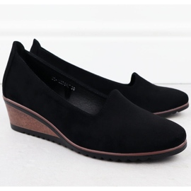 Chaussures sur coins en daim noir Potocki SZ12276 le noir 2