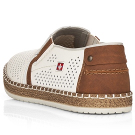 Chaussures en cuir ouverte masculin, White Rieker B5297-80 blanche 1