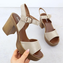Sandales féminines sur le post Beige M. Daszyński MR24146-2 1 Sandales féminines sur le post Beige M. Daszyński MR24146-2 1