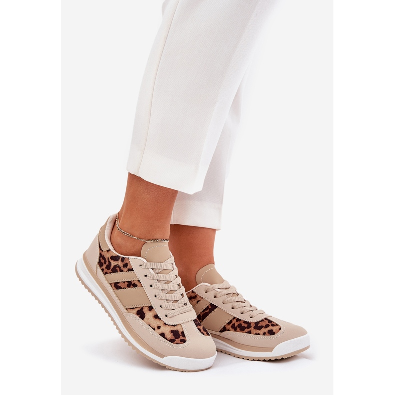 Sneakers Sports Chaussures Print de léopard beige féminin 1 Sneakers Sports Chaussures Print de léopard beige féminin 1