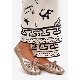Ballerines plates en cuir naturel Zazoo 10179 Zlotys d'or 1