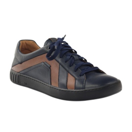 Badura 3387 chaussures de sport bleu marine brun 1